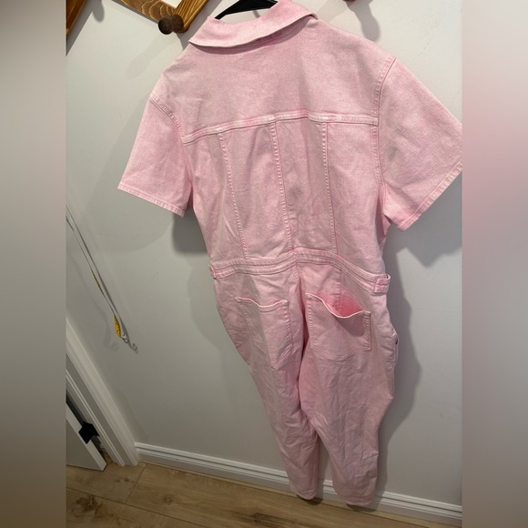 GOOD AMERICAN PINK DENIM FIT FOR SUCCESS JUMPSUIT - Picture 8 of 13